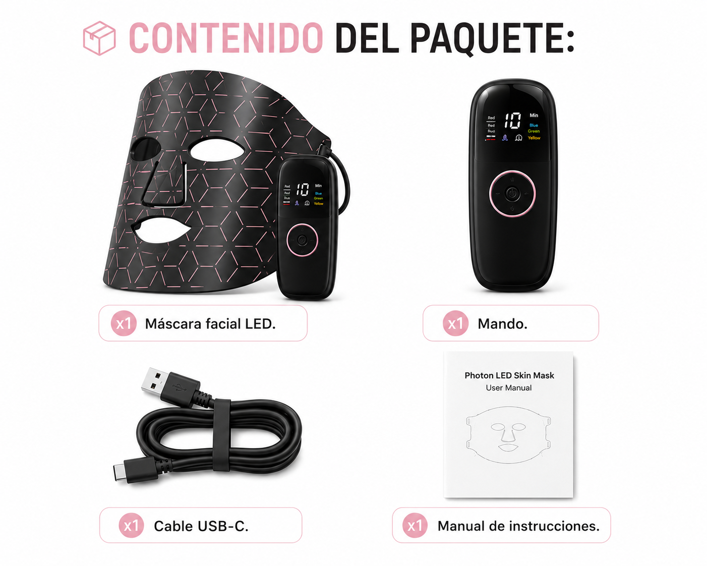 LUMINÉVA™ Máscara LED Facial – Tu piel 10 años más joven desde la primera semana