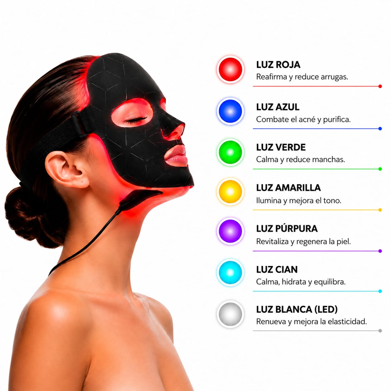 LUMINÉVA™ Máscara LED Facial – Tu piel 10 años más joven desde la primera semana